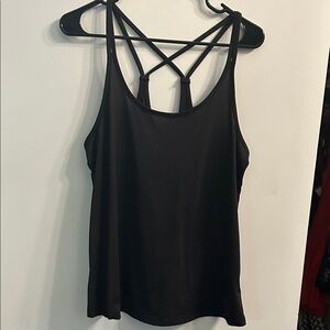 Black Strappy Women's Workout Top